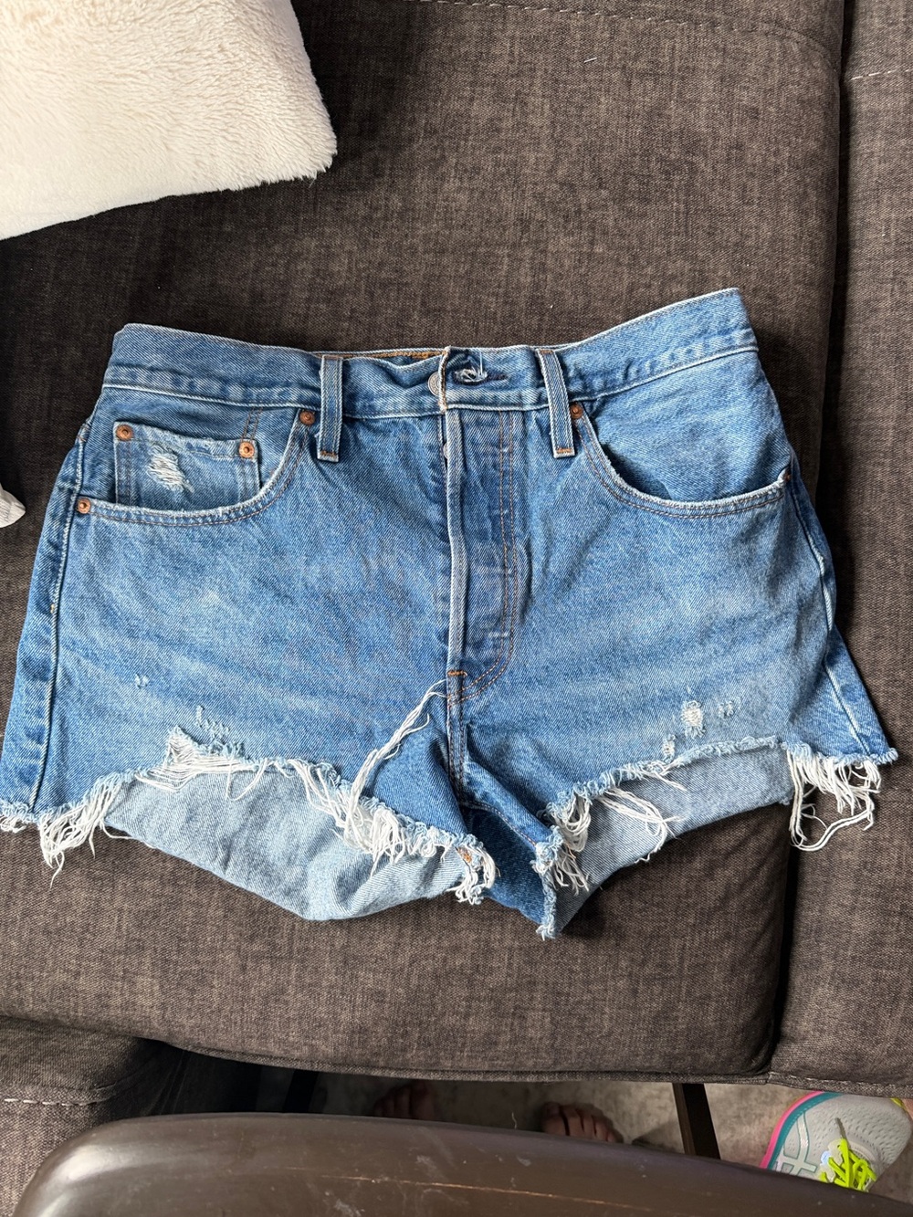 Levi’s 501 High-Waisted Denim Cutoff Shorts - Size 30